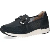 Caprice Slipper , Damen, Gr. 38, blau (dunkelblau kombiniert), Leder, Textil, Schuhe Slipper, Slip-on Sneaker, Freizeitschuh, Schlupfschuh mit Zierschnalle