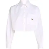 Calvin Klein Blusen WOVEN LABEL CROPPED SHIRT damen
