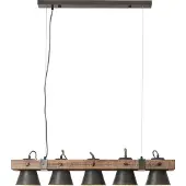 Brilliant Hängelampe mit 5 Leuchten Decca schwarz mit braun