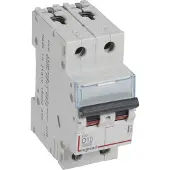 Legrand 409449 DX3 Leitungsschutzschalter D-Charakteristik, 10A, 2-polig, 10kA, 400VAC, 2TE