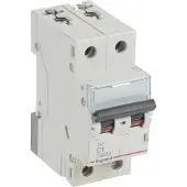 Legrand 404197 TX3 Leitungsschutzschalter C-Charakteristik, 1A, 2-polig, 10kA, 400VAC, 2TE