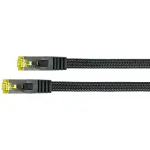 Varia RJ45 Cat.7 Patchkabel, SFTP, Nylongeflecht, 30m, Schwarz