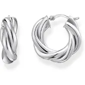 Thomas Sabo Paar Creolen "Schmuck Silber 925 Ohrringe gedrehtes Design", silber (silberfarben), Ohrringe, Damen, Silber 925 (recycelt), Paar Creolen