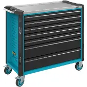 Hazet Assistent, 7 Regale, Stahl, Stahl, Schwarz, Blau, 40 kg, 4 Rad/Räder