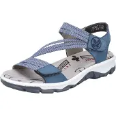 Rieker Damen Sandale Trekking Outdoor Stretch Klettverschluss schmal 68871, Größe:41 EU, Farbe:Blau