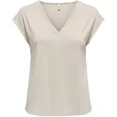 ONLY V-Shirt "ONLFREE S/S MOD.V-NECK TOP JRS NOOS", Damen, Gr. XL (42), grau (pumice stone), Jersey, Obermaterial: 70% Modal, 30% Polyester, unifarben, regular fit normal, V-Ausschnitt, Shirts V-Shirt