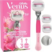 Venus Pro Comfortglide Sensitive Rasierer Damen, Mettall, Silber