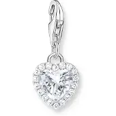 Thomas Sabo Charm Herz "Charm weiß", silber (silberfarben, kristallweiß, kristallweiß), Charms, Damen, Silber 925 (recycelt), Charm Herz, mit Zirkonia (synth.)