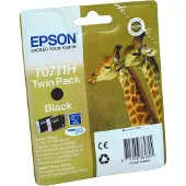 Epson Giraffe Doppelpack Schwarz T0711H Tintenpatronen DURABrite Ultra, Low Yield, Schwarz, Tinte auf Pigmentbasis, 11,1 ml, 1 Stück(e), Doppelpack