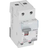 Legrand 411565 TX3 Fehlerstromschutzschalter 40A, 2-polig, 100mA, Typ A, 230VAC, 2TE