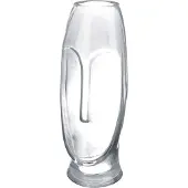 Casablanca by Gilde Tischvase "Moai", grau, B:9cm H:25cm T:9cm Ø:9cm, Glas, Vasen, Tischvase