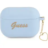 GUESS GUAPLSCHSB AirPods Pro Hülle blau/blau Silikon Charm Herz Kollektion