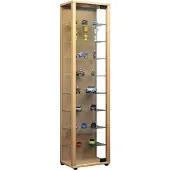 VCM Standvitrine "Holz Glas Stand Vitrine Sammelvitrine Edana Maxi", braun (buche), B:33cm, Obermaterial: 100% Holz Wood., Schränke, Standvitrine