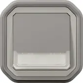 Legrand 069824L Plexo New FRUP Taster Wechselkont bel, Beschriftung 10A, SL, IP55, IK08, Grau