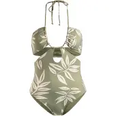 Roxy Badeanzug "Beach Classics Fashion", Damen, Gr. XL, grün (oil grün leavin), 87% Nylon, 13% Elasthan, Badeanzüge Badeanzug