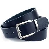 Anthoni Crown Ledergürtel , Herren, Gr. 85, blau, Leder, unifarben, Gürtel Ledergürtel, 3,5 cm breiter Casual-Vollledergürtel