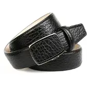 Anthoni Crown Ledergürtel , Herren, Gr. 85, schwarz, Leder, Gürtel Ledergürtel, mit Prägung in Walross-Optik