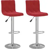 The Living Store Barhocker 2 Stk. Weinrot Samt