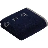 Bugatti Handtuch "Emilio", blau (marine blau), B:50cm L:100cm, Webfrottier, Obermaterial: 100% Baumwolle, Handtücher, Handtuch, mit Logo-Schriftzug