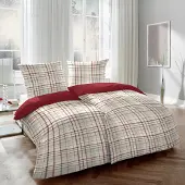 PRIMERA Kissenbezug "Edelflanell Kopfkissenbezug", rot (rot, braun), B:40cm L:40cm, Flanell, Obermaterial: 100% Baumwolle, Kissenbezüge, Kissenbezug, samtweich und natürlich aus reiner Baumwolle