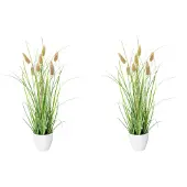 Creativ Green Kunstgras "Grasbusch Lagurus", grün, H:40cm Ø:12cm, Kunststoff, Kunstpflanzen, Kunstgras