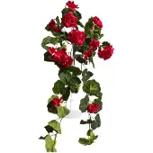 Botanic-Haus Kunstblume "Geranienhängebusch mit 11 Stielen", rot, B:25cm H:65cm T:25cm Ø:25cm, Kunststoff, Kunstpflanzen, Kunstblume