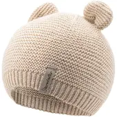 Sterntaler Strickmütze "GOTS Strickmütze Ohren", Mädchen, Gr. 41, beige (sand), Obermaterial: 100% Baumwolle CO(Bio)., Mützen Strickmütze