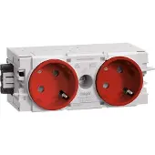 Hager Kanalsteckdose 2-fach rt GS20103020