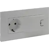 Legrand 864323 Niloe Step Schutzkontakt Steckdose + USB 1000mA Komplett Aluminium