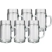 Stölzle Bierkrug STÖLZLE "Maßkrug STYRIA 1000 ml 6er Set transparent", bunt (transparent), 6 tlg., Glas, Trinkgefäße, Bierkrug