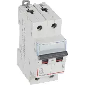 Legrand 409447 DX3 Leitungsschutzschalter D-Charakteristik, 6A, 2-polig, 10kA, 400VAC, 2TE