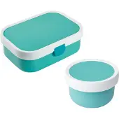 Mepal Lunchbox "Obst- und Bentobox Campus 300 & 750 ml türkis", blau (türkis), B:2cm H:2cm L:2cm, Kunststoff, Lebensmittelaufbewahrungsbehälter, Lunchbox