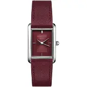 Rosefield Damenuhr Heirloom Modern Burgundy Dial Silver Burgundy Leather HBBLS-H08