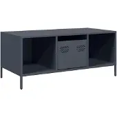vidaXL Couchtisch Anthrazit 101,5x50x43,5 cm Kaltgewalzter Stahl