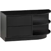 Woood Lowboard "Finca, Kommode mit abgerundeten Abschlussregal", schwarz, B:78cm H:40cm T:40cm, Holzwerkstoff, Sideboards, Lowboard, mit modernem Push-to-Open-System, Breite 78 cm