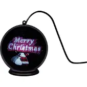 Konstsmide Dekolicht "Merry Christmas", schwarz, B:10cm H:10,9cm L:10cm T:10cm, Leuchten, Dekolicht, 3D Hologrammkugel
