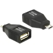 DeLOCK 65549, Micro USB2.0-B, USB2.0-A, Schwarz