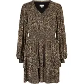 Apricot Minikleid "Minilänge mit Batikdruck", Damen, Gr. L (40), N-Gr, braun (rust), Obermaterial: 99% Viskose CV. 1% metallisierte Fasern MTF., gemustert, Kleider Minikleid, mit Glitzerschimmer