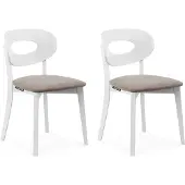 Konsimo Esszimmerstühl Polsterstühle Holzstühle 2-tlg ''TANER", Beige, Stoff/Holz, Scandinavian, 47x80x45 cm