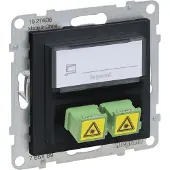 Legrand SEANO SC/APC Monomode Glasfaser-Steckdose, 2 Glasfaserkabel, Duplex Adapter, Anthrazit, 765489
