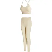 Yeaz Sportanzug "Set CHARM", Damen, Gr. S, beige, Obermaterial: 87% Nylon NY. 13% Elasthan EL., Sportanzüge Sportanzug