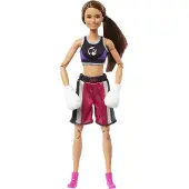 Barbie Made to Move Boxerin-Puppe und Accessoires, brünette Puppe mit Sportdress und Boxhandschuhen, Modepuppe, Weiblich, 3 Jahr(e), Mädchen, 300 mm, Mehrfarbig