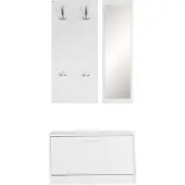 Wohnling Wand-Garderobe JANA mit Spiegel & Schuhschrank Spanplatte