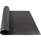 Floordirekt Arbeitsmatte Bubble Naturgummi Schwarz Zuschnitt 90x300 cm