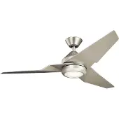 Kichler LED-Deckenventilator Jade, silber, leise, Ø 152 cm, 60 W