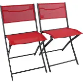 VCM Gartenstuhl "2-tlg. Gartenstuhl Balkonstuhl Klappstuhl Sumila", rot, 2 Stk., Obermaterial: 80% Textilmaterial TEXMAT. 20% Metall MT., Stühle, Gartenstuhl