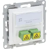 Legrand SEANO SC/APC Monomode Glasfaser-Steckdose, 2 Glasfaserkabel, Duplex Adapter, Ultraweiß, 765189