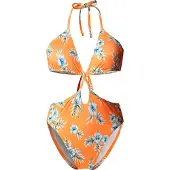 Pepe Jeans für Damen. PLB10561 Leichter Badeanzug aus gelbem Stretch-Stoff von Hibscus (L), Strandbekleidung, Polyester