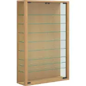 VCM Wandregal "Wandvitrine Hängevitrine Glasvitrine Vitrosa Mini", braun (buche), B:59cm T:18cm, Regale, Wandregal