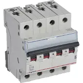 Legrand 403772 TX3 Leitungsschutzschalter D-Charakteristik, 16A, 4-polig, 6kA, 400VAC, 4TE